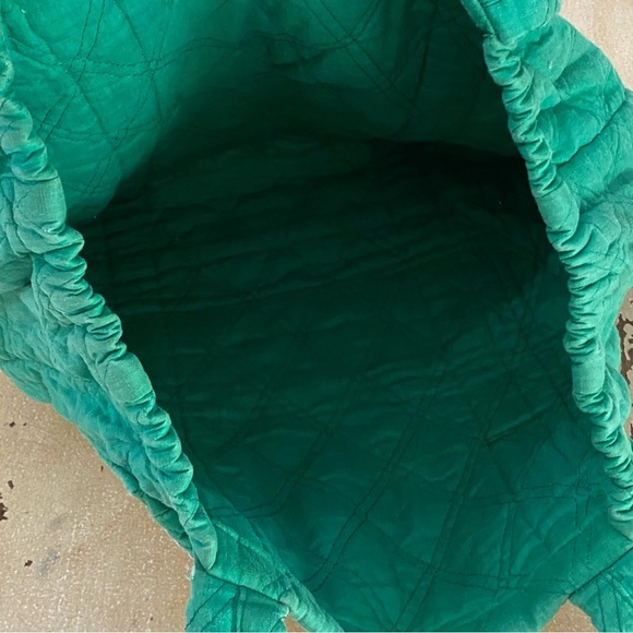 Vintage 80’s Children’s Green Quilted Book Bag With Rocking Horse - Picture 5 of 6